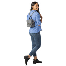 Load image into Gallery viewer, ChangePal Universal Wipes Portable Diaper Changing Bag- FULL Pack of Wipes Version- Gray Vegan Leather