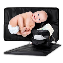 Load image into Gallery viewer, ChangePal Portable Diaper Changing Bag (Vegan Leather) | Wipes Pouch version