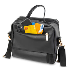Load image into Gallery viewer, ChangePal Universal Wipes Portable Diaper Changing Bag- FULL Pack of Wipes Version- Black Vegan Leather