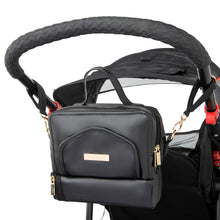 Load image into Gallery viewer, ChangePal Universal Wipes Portable Diaper Changing Bag- FULL Pack of Wipes Version- Black Vegan Leather