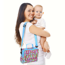 Load image into Gallery viewer, ChangePal Portable Diaper Changing Bag Blue Geometric) | Wipes Pouch version
