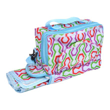 Load image into Gallery viewer, ChangePal Portable Diaper Changing Bag Blue Geometric) | Wipes Pouch version