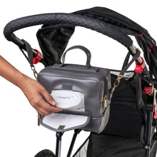 Load image into Gallery viewer, ChangePal Universal Wipes Portable Diaper Changing Bag- FULL Pack of Wipes Version- Gray Vegan Leather
