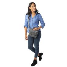 Load image into Gallery viewer, ChangePal Universal Wipes Portable Diaper Changing Bag- FULL Pack of Wipes Version- Gray Vegan Leather