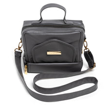 Load image into Gallery viewer, ChangePal Universal Wipes Portable Diaper Changing Bag- FULL Pack of Wipes Version- Gray Vegan Leather