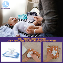 Load image into Gallery viewer, ChangePal Portable Diaper Changing Bag (Black & White) | Wipes Pouch version