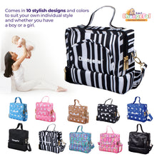 Load image into Gallery viewer, ChangePal Portable Diaper Changing Bag (Black & White) | Wipes Pouch version