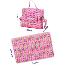 Load image into Gallery viewer, ChangePal Portable Diaper Changing Bag (Pink Geometric) | Wipes Pouch version