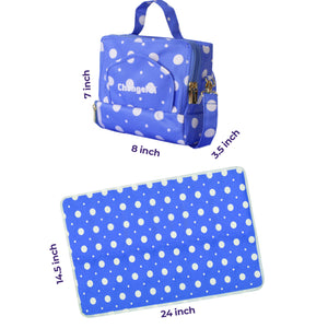 ChangePal Portable Diaper Changing Bag (Dark Blue Polka) | Wipes Pouch version