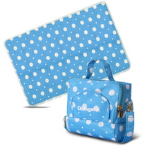 Load image into Gallery viewer, ChangePal Portable Diaper Changing Bag (Light Blue Polka) | Wipes Pouch version