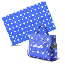 Load image into Gallery viewer, ChangePal Portable Diaper Changing Bag (Dark Blue Polka) | Wipes Pouch version
