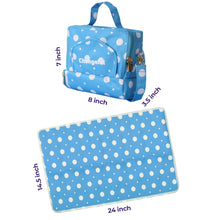 Load image into Gallery viewer, ChangePal Portable Diaper Changing Bag (Light Blue Polka) | Wipes Pouch version
